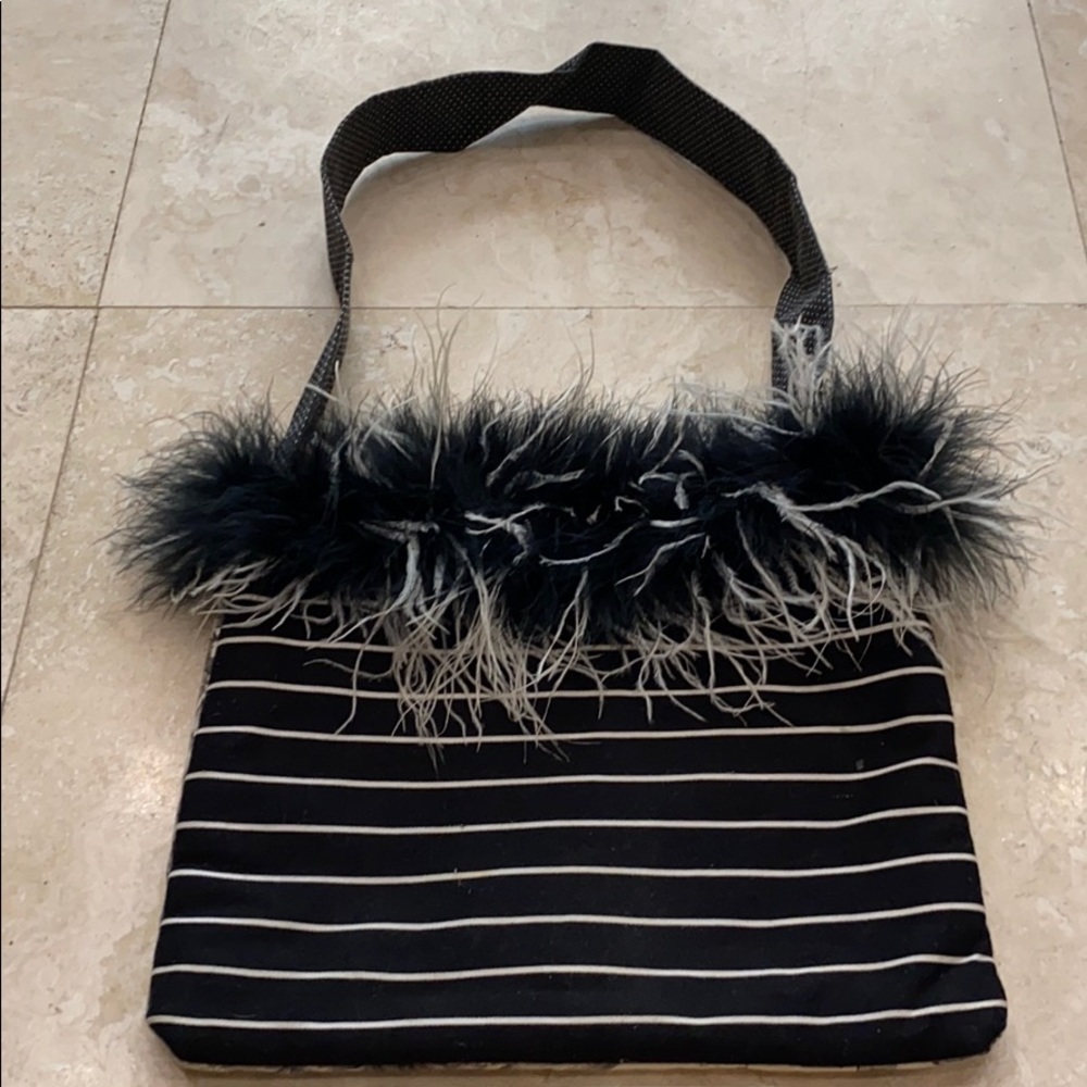 Handmade Black and White Shoulder Bag